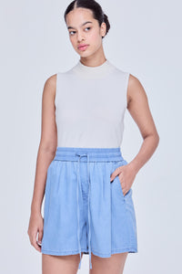 Elasticated Drawstring Denim Shorts