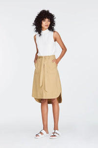 Rounded Hem Midi Skirt