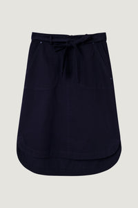 Rounded Hem Midi Skirt