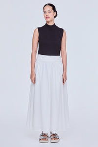 Gathered Maxi Flare Skirt