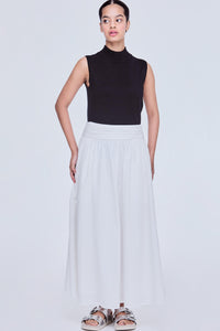 Gathered Maxi Flare Skirt