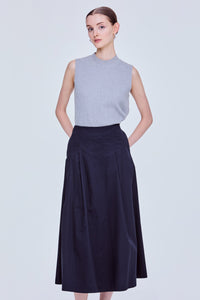 Panelled Pleats A-Line Skirt