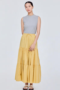 Stone Wash Tiered Skirt