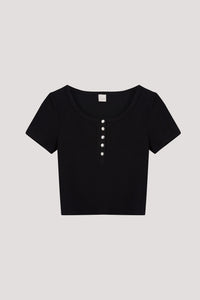 Scoop Neck Ribbed Knit Top