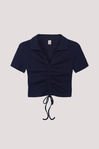 Collared Ruched Tee