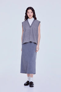 Denim Washed Sleeveless Blouse