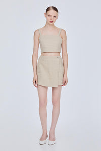 Tailored Tweed Wrap Skirt