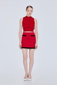 Colour Block Mini Knit Skirt