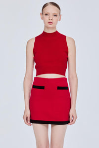 Colour Block Mini Knit Skirt