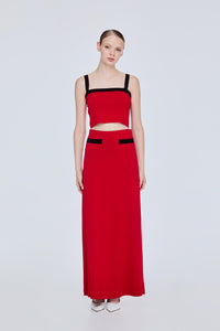 Color Block Maxi Knit Skirt