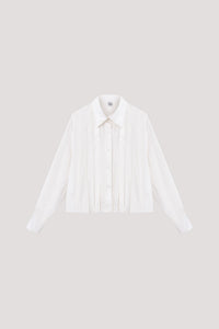 Button-Down Pleated Shirt