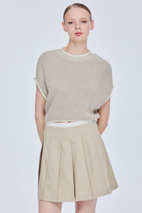 Cut-Out Cropped Knit Top