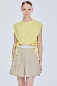 Drawstring Cropped Tee Top