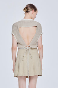 Cut-Out Cropped Knit Top