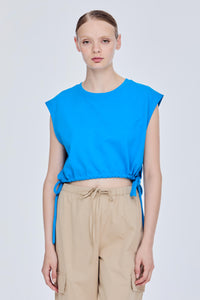 Drawstring Cropped Tee Top