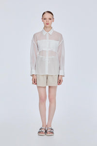 Sheer Button-Up Shirt