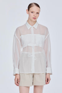 Sheer Button-Up Shirt