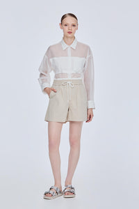 Sheer Button-Up Shirt