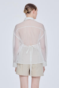 Sheer Button-Up Shirt