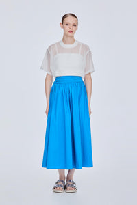 Gathered Maxi Flare Skirt