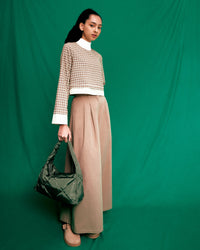 Contrast Fabric Plaid Top