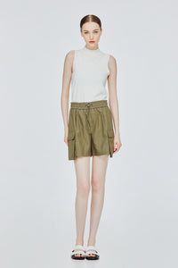 Drawstring Waistband Cargo Shorts