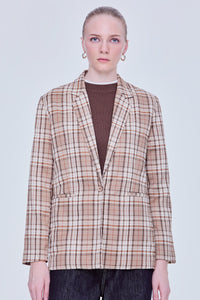 Checks Relaxed Cardigan Suit