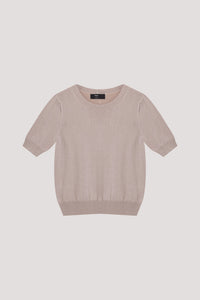 Lurex Puffed Sleeves Knit Top