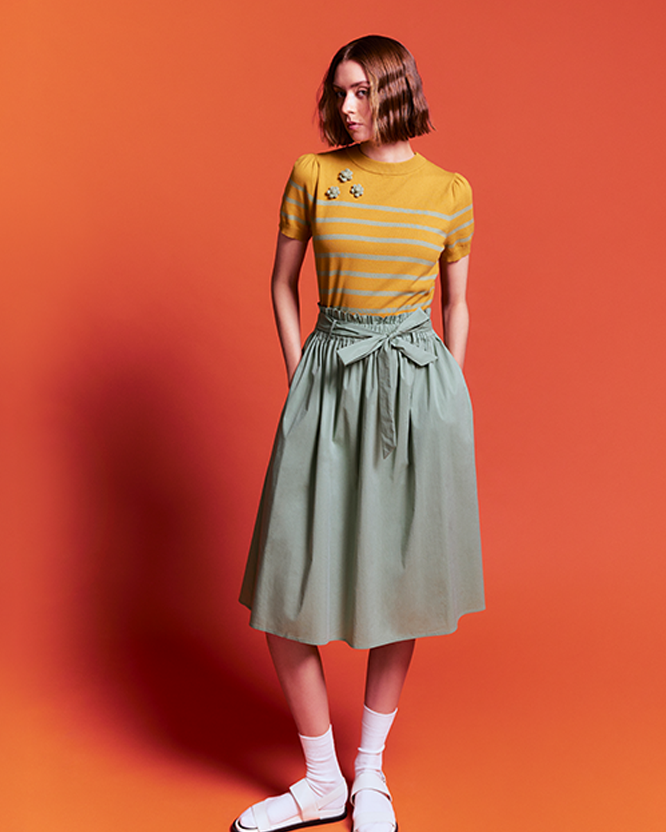 Elasticated Waist Flare Skirt