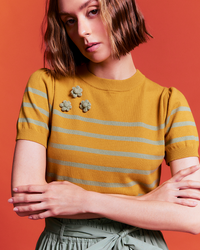 Knitted Floral Crochet Top