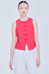 Sleeveless Chinese Knot Blouse
