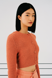 Textured Knit Cropped Cardigan