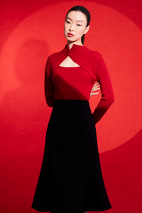 Panelled A-Line Skirt