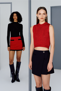 Colour Block Mini Knit Skirt