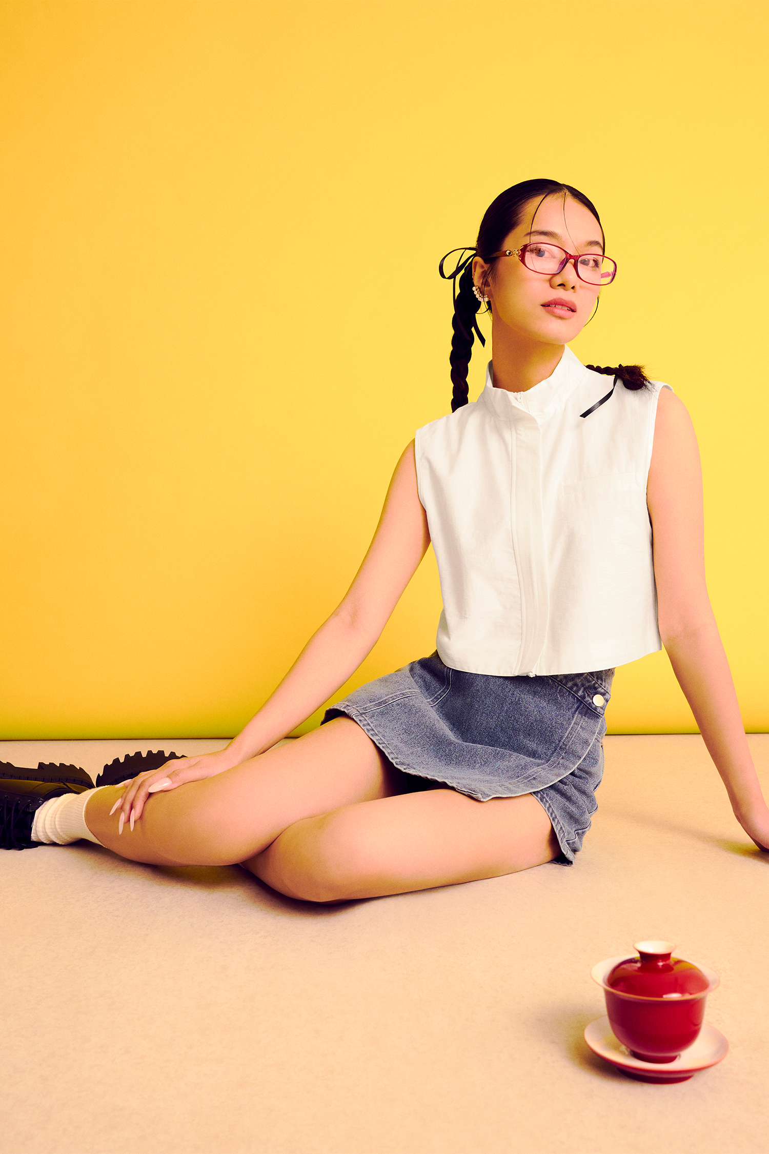Crossover Denim Skort