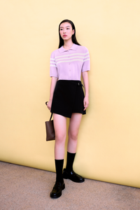 Stripes Button Knit Top