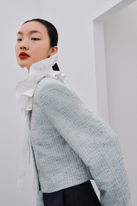 Stand Collar Tweed Jacket