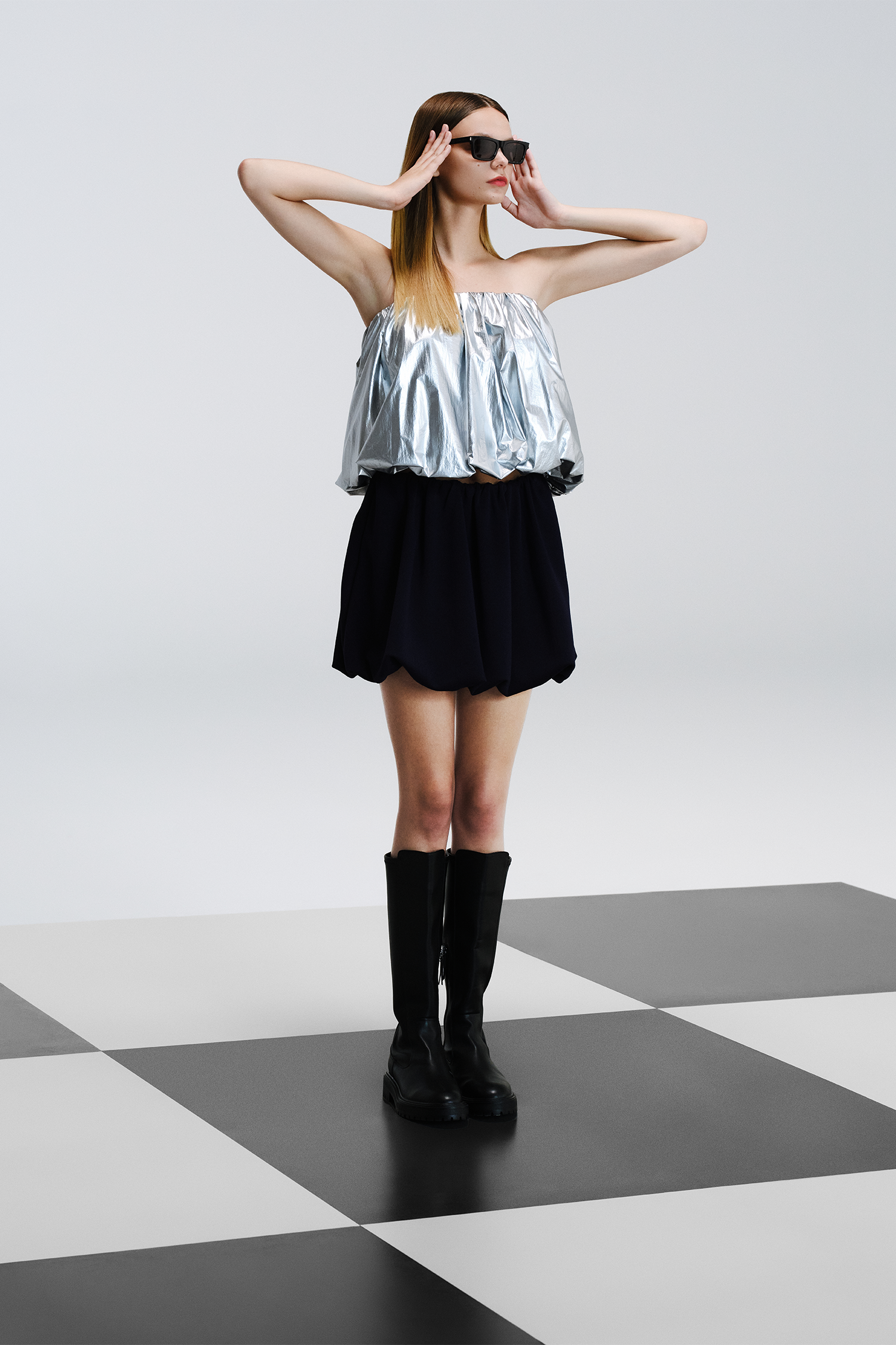 Mini Silver Bubble Skirt