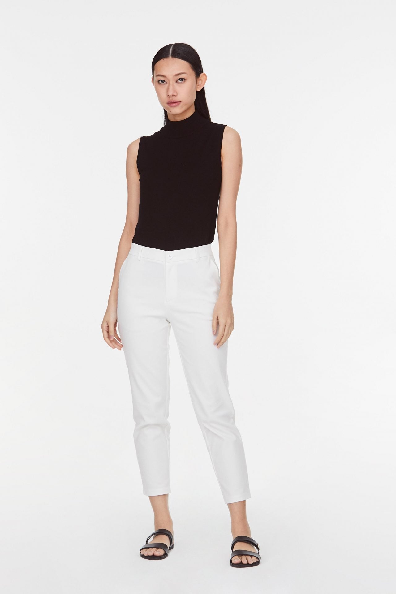 10036 CREAM TAPPERED PANTS
