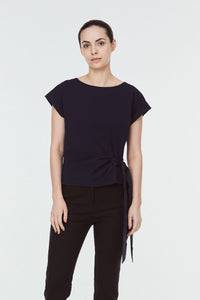 10047 KNOTTED RIBBON BLOUSE NAVY