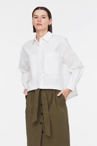 10074 CREAM OVERSIZED COLLARED SHIRT