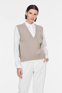 10085 KHAKI V-NECK SWEATER