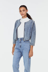 10103 DENIM LONG SLEEVE TOP DENIM BLUE