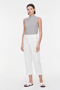 10106 CREAM PLEATED STRAIGHT CUT TROUSERS