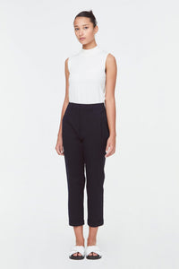 10106 Pleated Straight Cut Trousers Navy