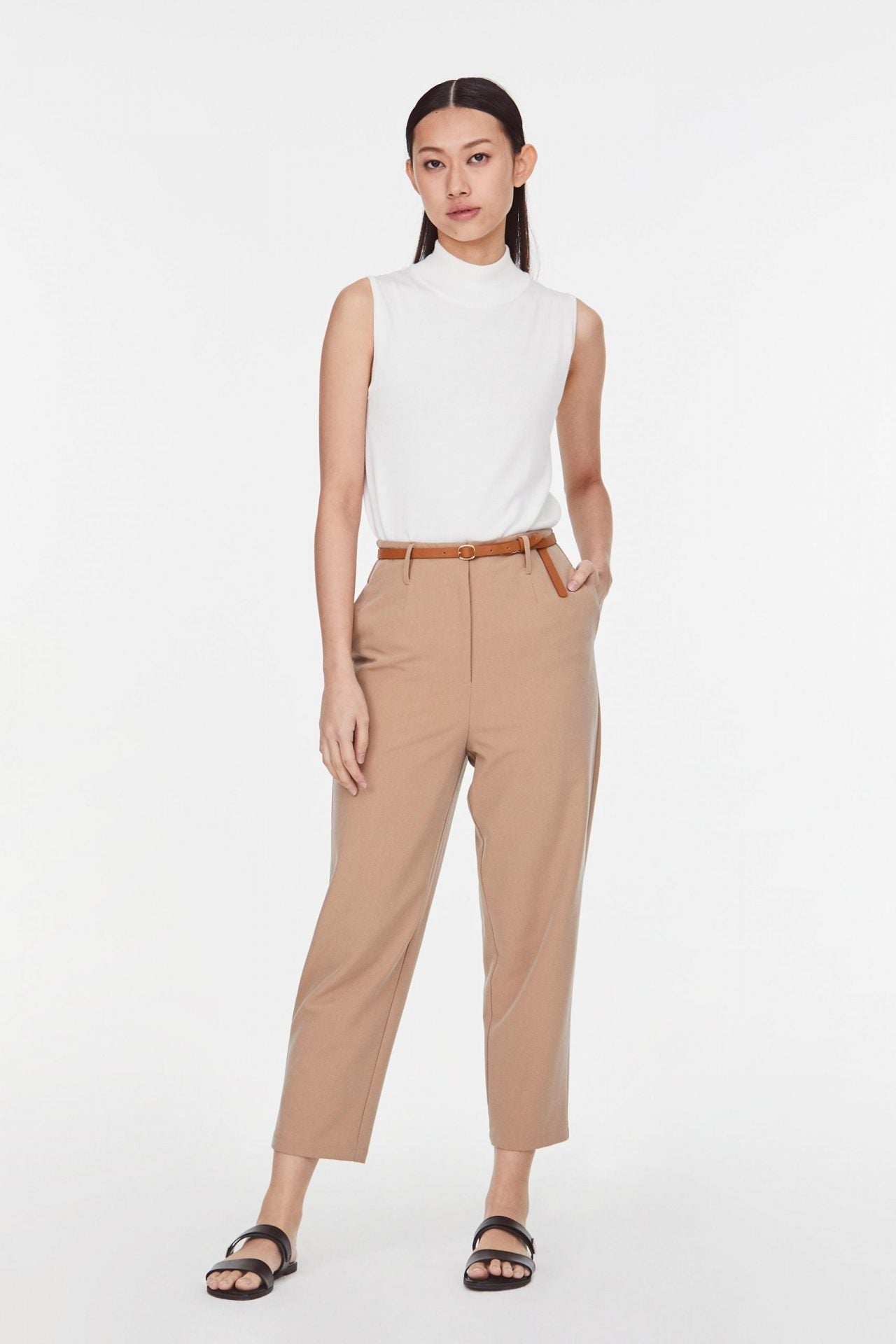 10131 KHAKI STRAIGHT CUT PANTS