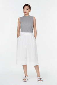 10138 CREAM WIDE LEGGED PLEATED CULOTTES