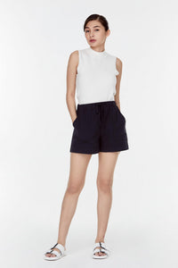 10139 NAVY ELASTICATED SHORTS