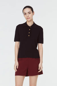 10226 BUTTONDOWN KNIT BLOUSE NAVY