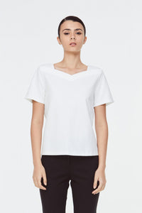 10241 Queen Anna Neck Blouse Cream